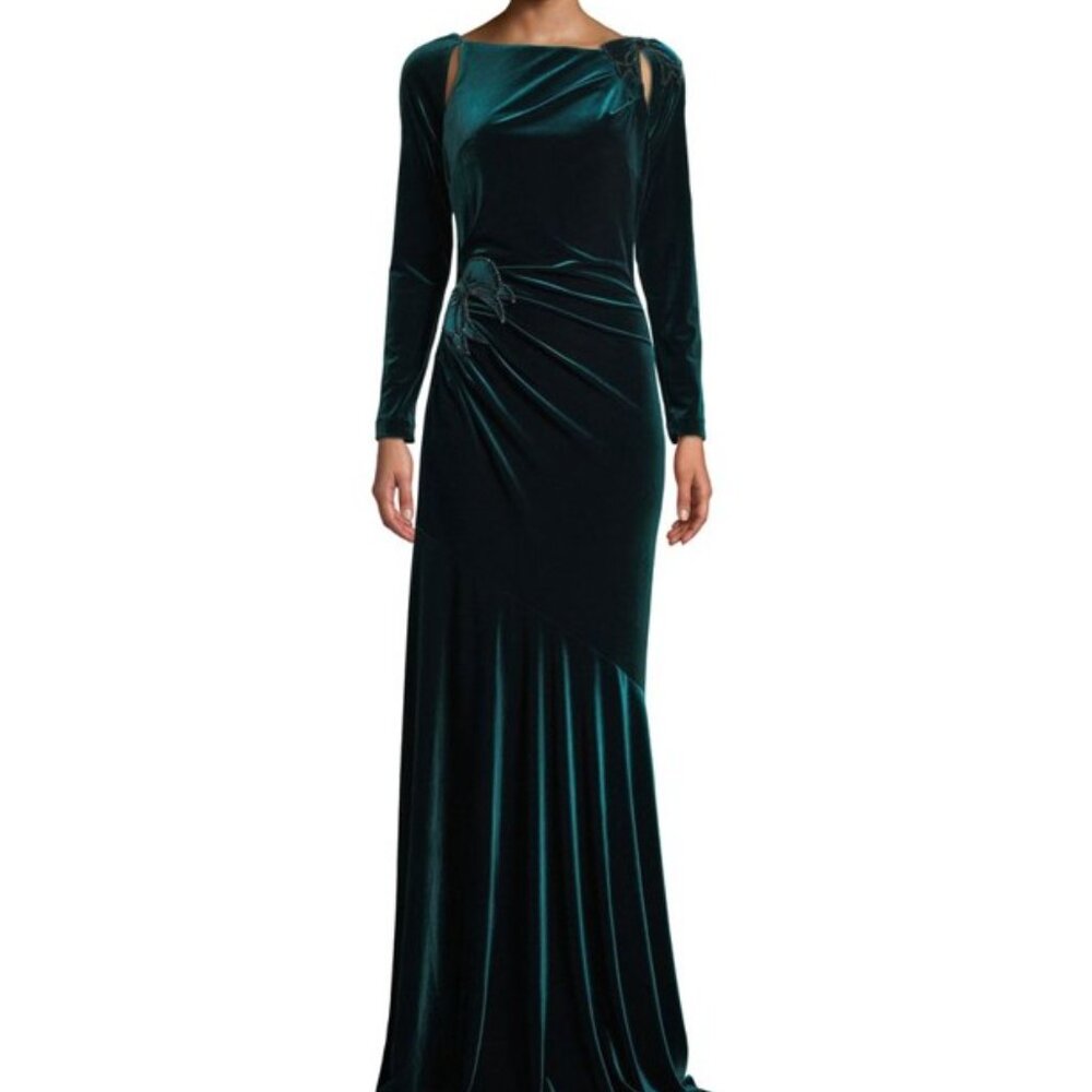 Gorgeous Purple Velvet  Full Length Dress. TeriJon/Neiman Marcus. NWT.